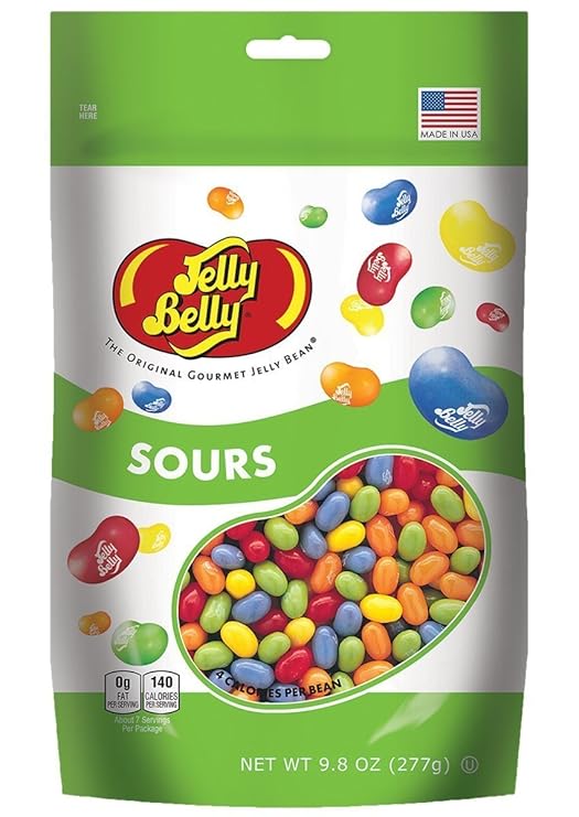 Jelly Belly Sours Jelly Beans, Sour Fruit Flavors, 9.8-oz Stand-Up Pouch
