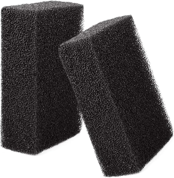 2 Pack 7.5"x 4.7" x 2.75" Aquarium Filter Foam Sponges - Cut-to-Size Media Pad Sheets for Fish Tanks, Ponds & Sump Dividers