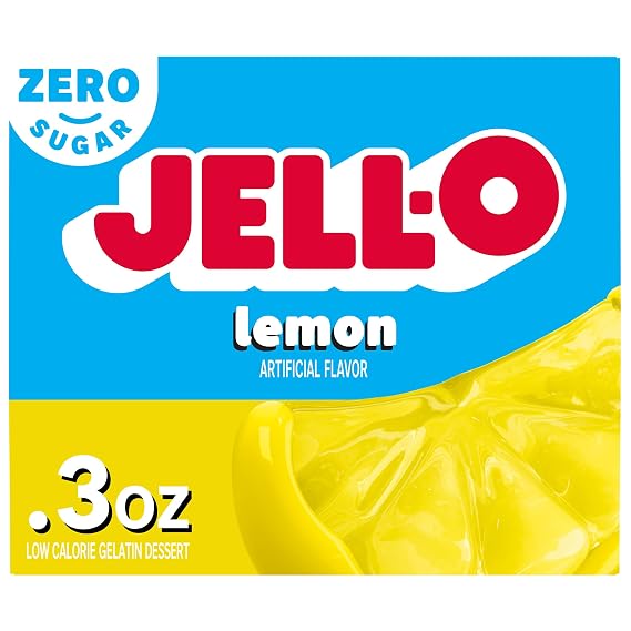 Jell-O Lemon Zero Sugar Gelatin Dessert Mix, 0.3 oz Box