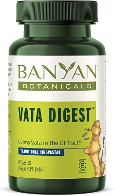 Banyan Botanicals Vata Digest Organic Digestion Supplement Warming & Balancing Digestion Aid to Support Comfortable Digestion 90 Tablets Non GMO Sustainably Sourced Vegan