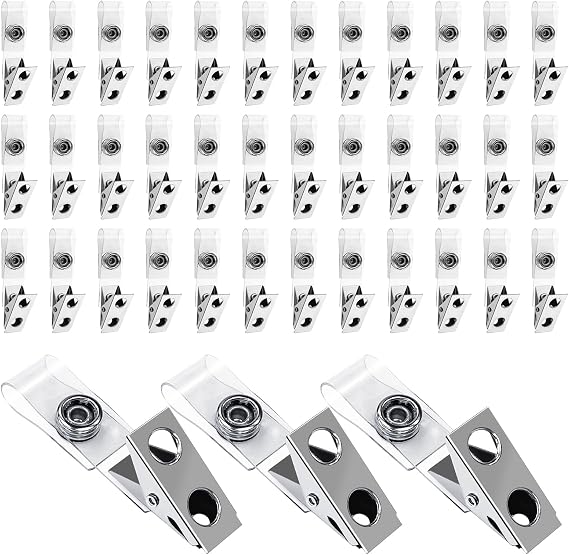 400 Pack Metal Name Badge Clips ID Badge Holder Bulk