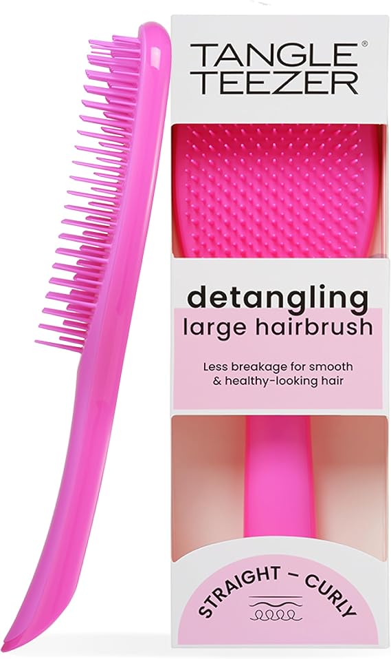 Tangle Teezer Large Ultimate Detangler Hairbrush - For Wet & Dry Hair - Detangling Brush for Thick, Curly & Long Hair - Two-Tiered Teeth Reduce Breakage & Eliminate Knots - Large Paddle - Runway Pink