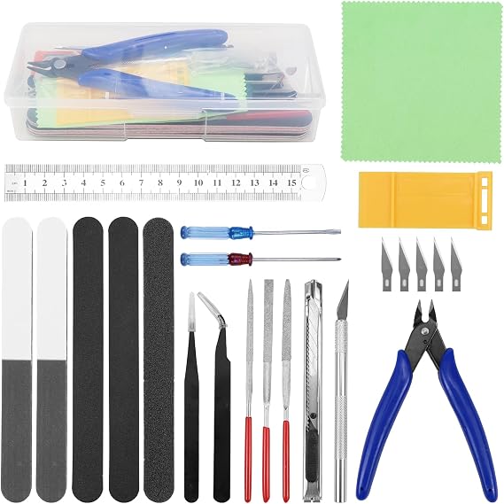 Model Making Tool Set DIY Craft Tool Set Hobby Tool Set Compatible with Gundam Tool Kit Model Making Tool Set for DIY Tank Aeroplane Car Model Assembly Kit (24 Pieces)