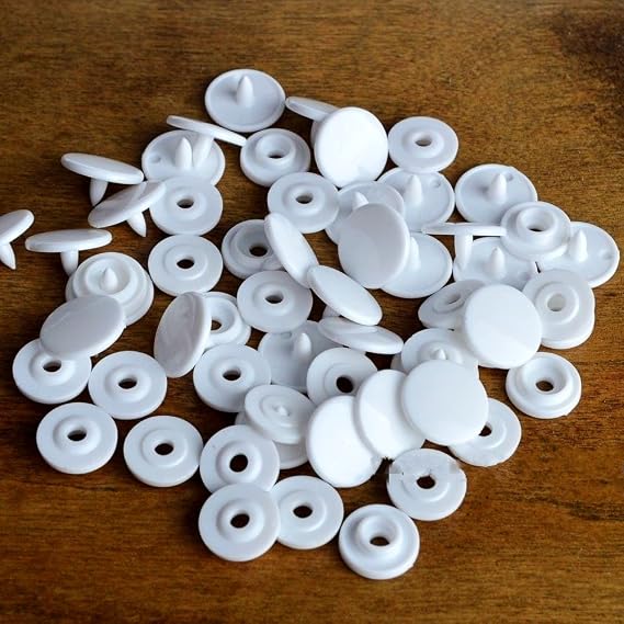 WellieSTR 1000 Sets White Size 16 T3 Snaps Plastic Buttons for Use with Pliers Press Cloth Diapers Clothing Unpaper Towels Sewing