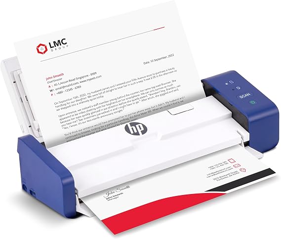 HP Compact Desktop Duplex USB Mobile Document & Photo Scanner with Auto-Feed Tray for Portable 2-Sided Digital Scanning, Model HPPS200, for Home & Office, PC and MAC, HP WorkScan Software Included | Single-Pass Duplex Scanning, Auto Feed Batches, 25 ppm, 1200 dpi, Home, Office & Travel, Card Scanner for Laptops & Computers