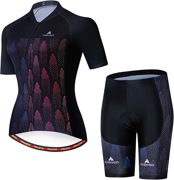 Women's Cycling Jersey Reflective Shirt Padded Shorts Set