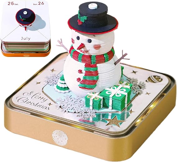 3D Calendar 2026 Paper Carving Art Note Snowman Calendar 2026 | Creative Notepad Decoration for Christmas Living Room Bedroom Study Workplace Desktop Bookshelf Home School