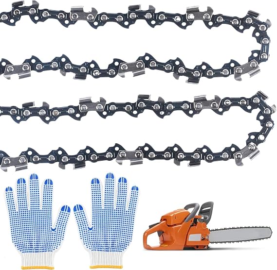 2 Pcs 14 inch Chainsaw Chain for 14 Inch (35cm) Bar, 3/8" LP Pitch, 52 Drive Links, 0.50" Gauge, Low Kickback Chain Saw Chain Compatible for Makita Bosch Husqvarna Oregon Chainsaw Chain Replacement