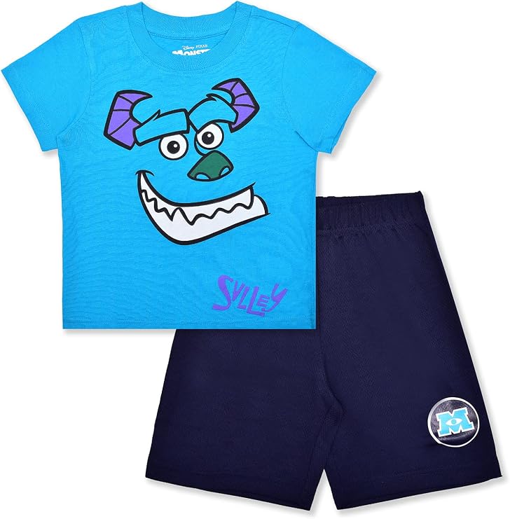Disney Cars Mickey Mouse Monsters Inc. Toy Story Boys Short Sleeve T-Shirt and Shorts Set for Toddler Little to Big Kids