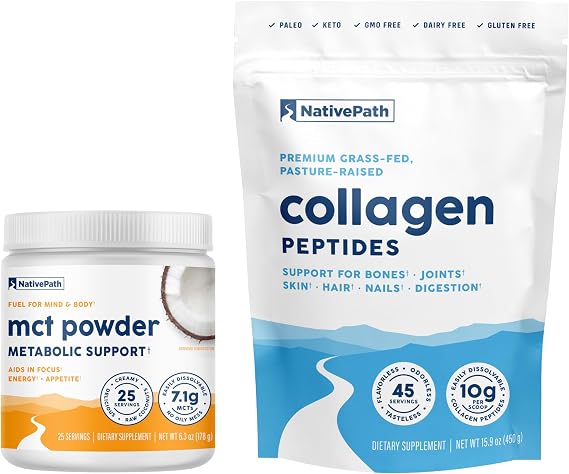 NativePath MCT Oil Powder and Collagen Peptides Bundle