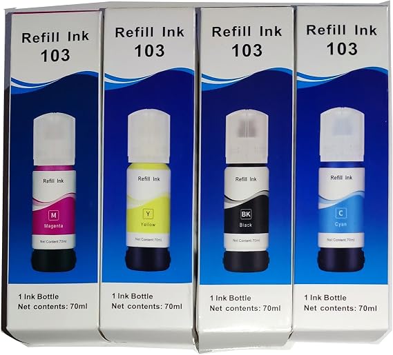 Melsan Epson ile Uyumlu EcoTank L1250 Mürekkep Muadil Set 4 Renk Takım