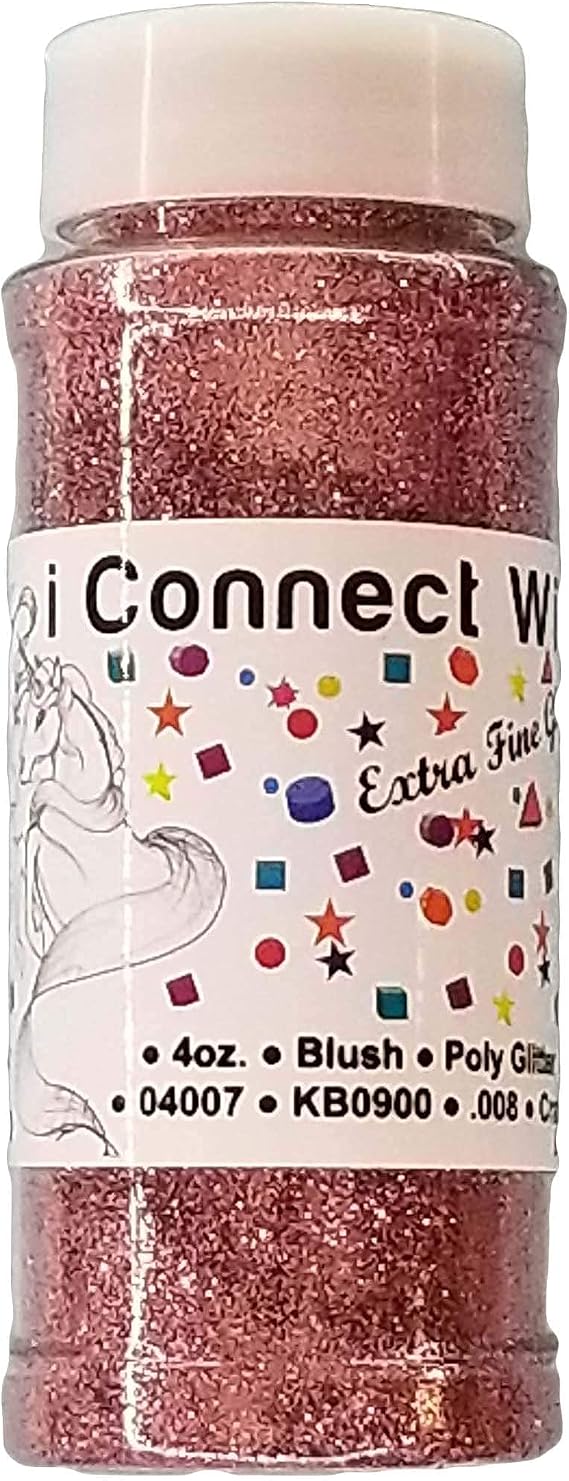 iConnectWith Glitter Blush Rose Gold, Extra Fine Polyester Glitter; Multi-use for Crafts, Decorations, Nail Art, Makeup, Tumblers, Resin Art, and DIY Projects