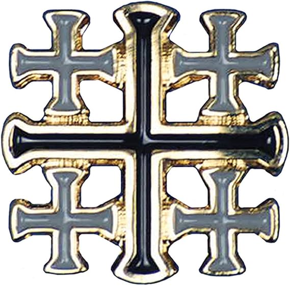 Terra Sancta Guild 1" Gold Jerusalem Cross Pin