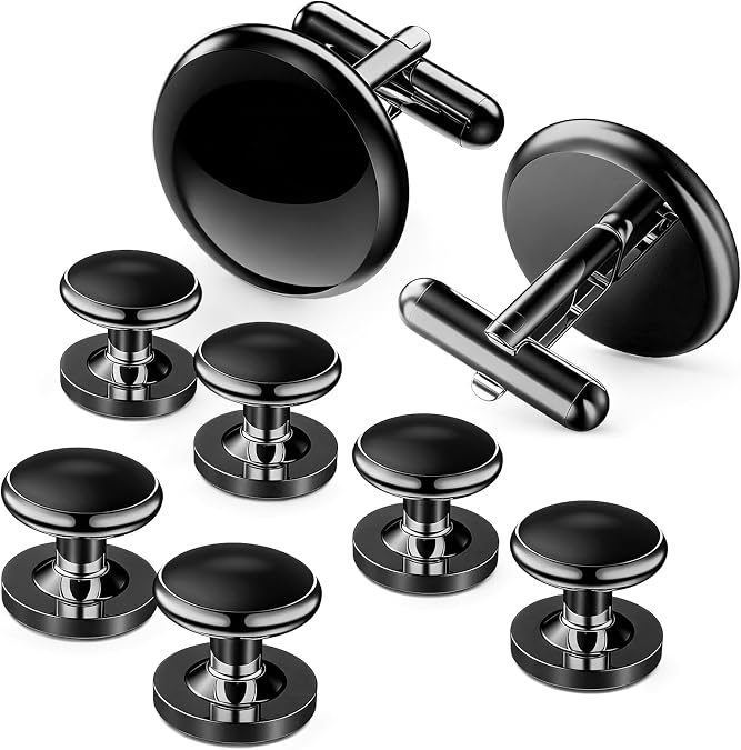 Lictin Cufflinks for Men, Mens Tuxedo Studs and Cufflinks Set
