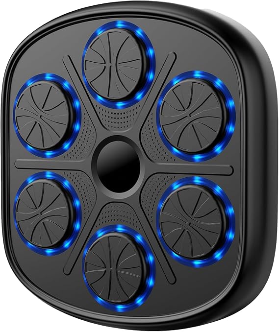 Music Boxing Machine with Cool Lights, Bluetooth Connection, USB Charging, Wall-Mounted Boxing Machine with Boxing Pads for Safe Exercise, Ideal for Adults & Children