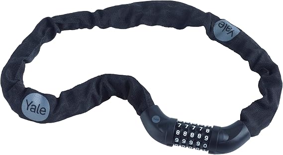 Yale Essential Security Encrypted Chain 900mm, YCHC0/6/90/2, 900mm, Carbon Steel, Zinc Alloy, 5 Digit Code, 96 Hours Durability in Salt Water Spray Testing, Versatile Locking Options
