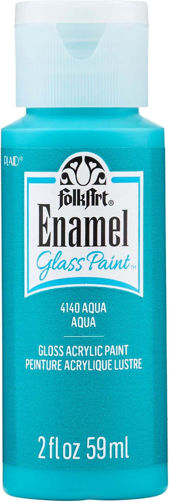 FolkArt Enamel Glass & Ceramic Paint in Assorted Colors (2 oz), 4140, Aqua