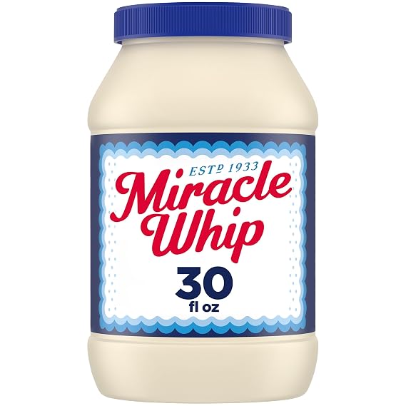 Miracle Whip Original Dressing (30 oz Jar) | Original, a Tangy Dressing & Sandwich Spread That Tastes Like Mayonnaise, Perfect for Salads, Sandwiches & Dips