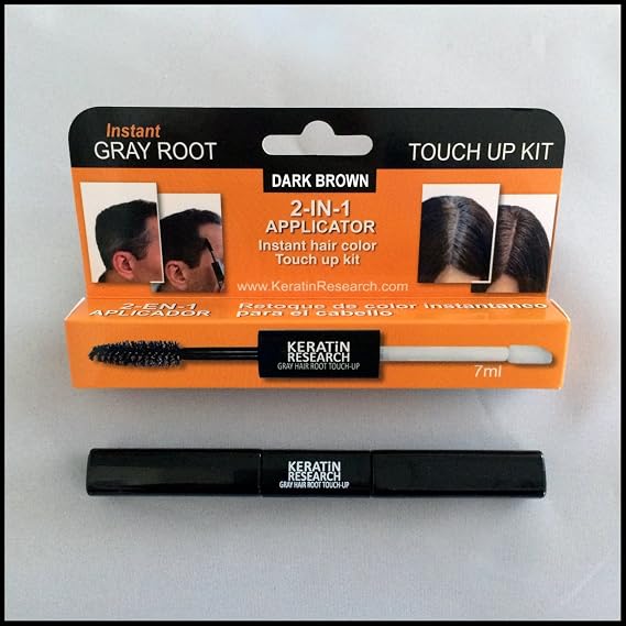 Gray Away Instant Hair Root Touch up and Concealer 7ml Dual Brush DARK BROWN Color