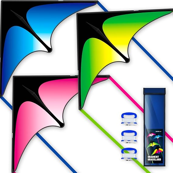 Delta Kite set for Kids and Adults, Extremely Easy to Fly for Beginners, Kites for Beach Trips and Parks Family Outdoor Games and Activities
