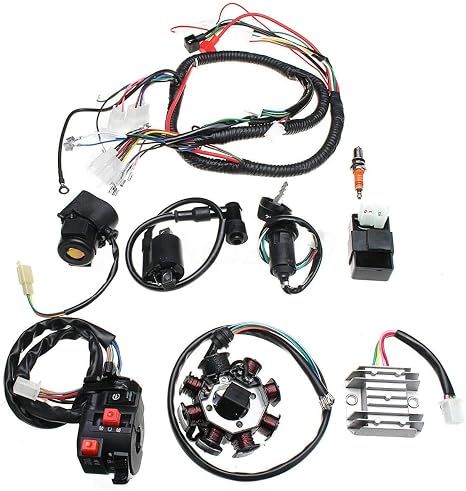 Electric Wiring Harness Kit, MasoAuto Ignition Coil CDI Regulator Set for ATV QUAD 150/200/250CC