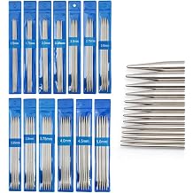 Double Pointed Knitting Needles - ShiningUU 65-Piece Set 15cm Short Metal Knitting Needles for Beginner | 1.5-5.0mm Needle Sizes for Sock Knitting
