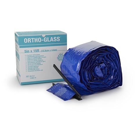 Ortho-Glass Padded Splint Roll 5 Inch X 15 Foot Fiberglass White OG-5L2, 2 Ct