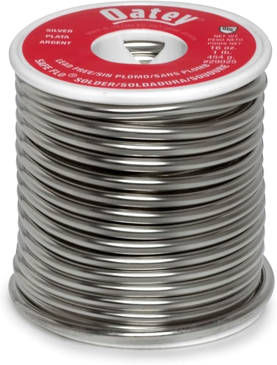 Safe-Flo 29025 Wire Solder, 1 Lb. Bulk, Solid, Silver Gray