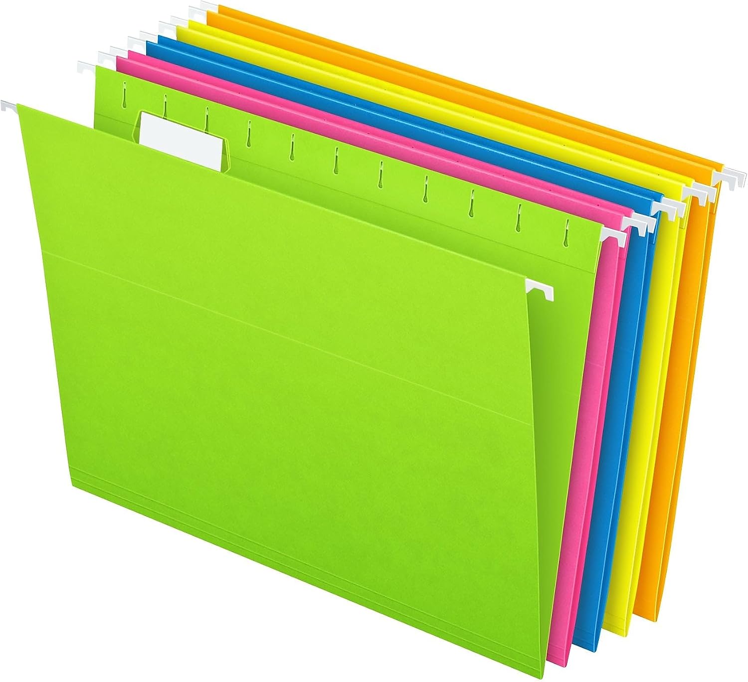 Pendaflex Glow Hanging File Folders, 15 Cut, 8 12in. x 11in., Letter Size, Assorted Colors, Box Of 25, 81672