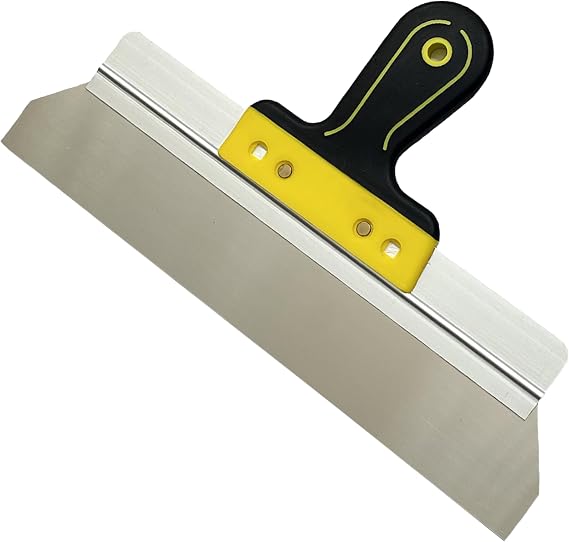 12in/30cm Flexible Plaster Scraper with Ergonomic Soft Handle and Stainless Steel Blade for Walls, Ceilings, Drywall, plasterboard, Smooth finishes, DIY renovations, and Wallpaper Removal