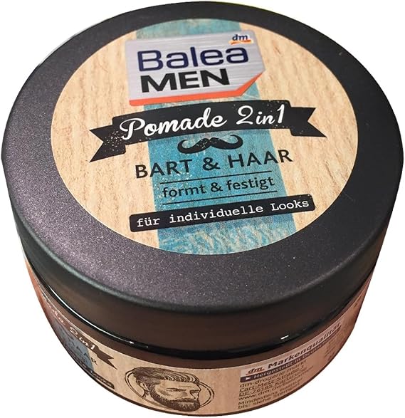 Balea Men Beard and Hair Pomade 2in1 for Individual Looks Vegan 100ml