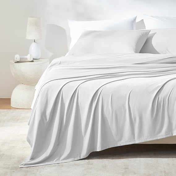 SLEEP ZONE Cooling Sheet Set Queen Size, Cooling Sheets for Hot Sleepers 4 - Piece Soft & Breathable Jacquard Cooling Bed Sheets for Queen Size Bed Deep Pocket Cool Fitted Sheet, Gray