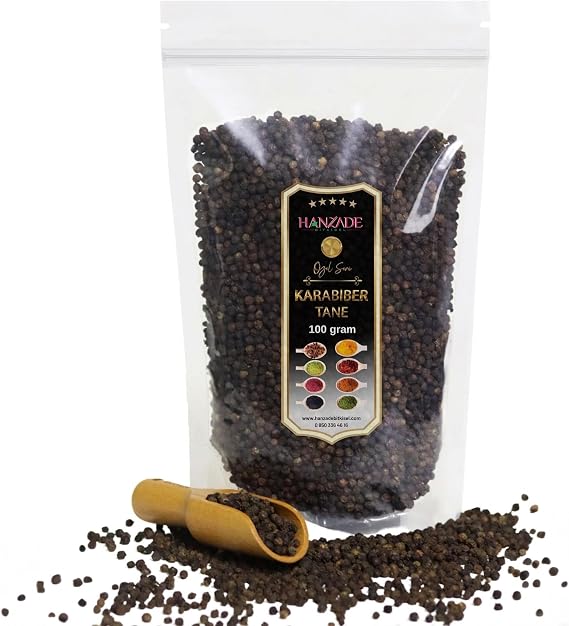 Hanzade Bitkisel Karabiber Tane 100 Gr - Yüksek Kalibre, İri Taneli
