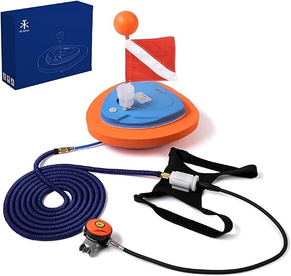 TUXING Upgraded Scuba Diving Ventilator Tankless Diving System,Portable Rechargeable Scuba Diving Tank, Waterproof Air Compressor,Swimming Pool Toys Diving Toys,Dive Without Tanks (3.5hours)