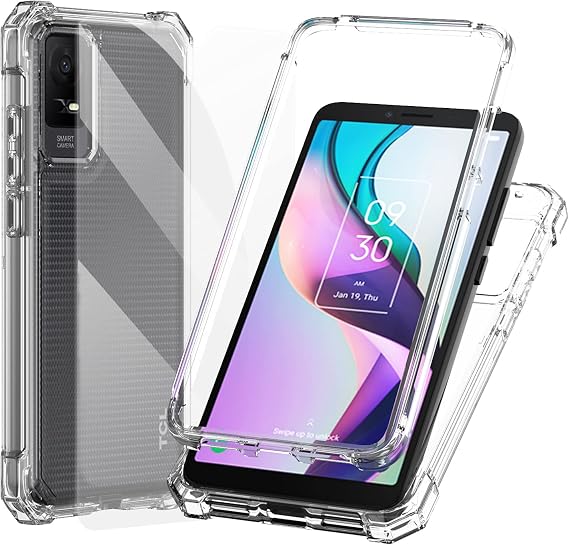 Ailiber for TCL Alcatel 30Z T602DL/30 LE Case, Slim, Screen Protector-Clear | Heavy Duty Dual Layer Shockproof TPU Bumper, Reinforced Corners. Hard Back Soft Edge. Rugged PC Shell, Drop Protection Cover