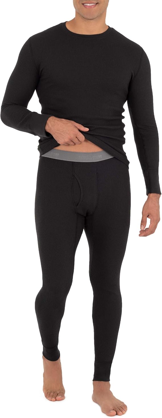 Fruit of the Loom Men's Premium Waffle Thermal Underwear Long Johns Set