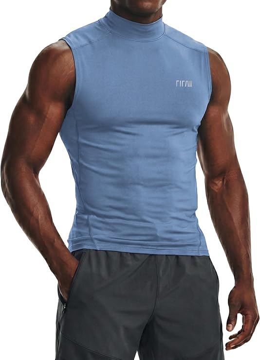 Men's Workout Mock Neck Compression Tank Top