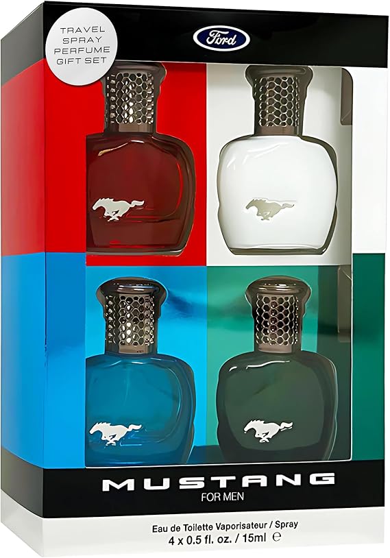 Mustang Perfume for Men Variety Gift Set Mini Travel Sprays EDT 0.51 Ounce