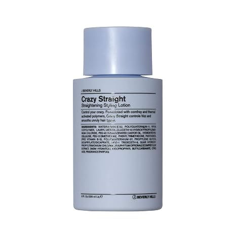 J Beverly Hills Blue Crazy Straight Styling Lotion with Vitamin B5 for Frizz Control, 8 Oz