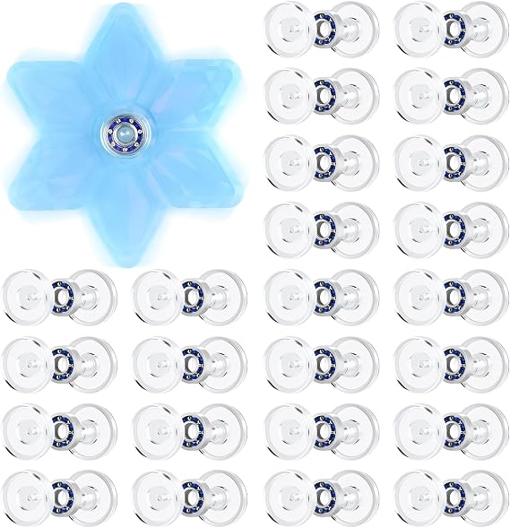 NiArt Fidget Spinner Toy DIY Cap Bearings Set 24-Pack, MR137 0.5" Single-Sealed Chrome Steel Bearing Balls Replacement Epoxy Resin Casting Craft Skateboard Stress Reliever(24 Clear Cap Bearings Only)