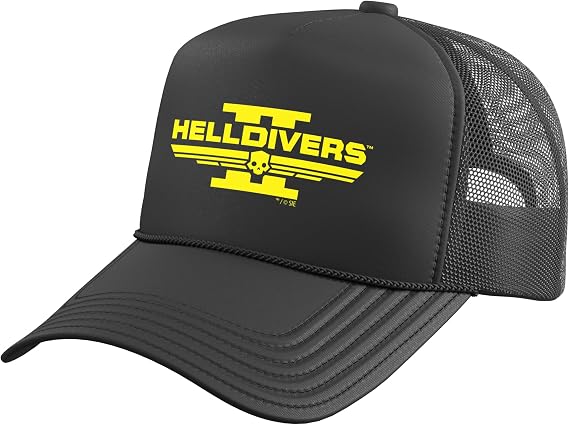 Helldivers 2 Main Logo Video Game Trucker Hat with Adjustable Mesh Back