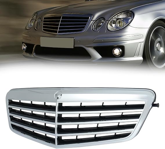Front Honeycomb Bumper Grille Grill Compatible with 2010-2013 Mercedes-Benz W211 E-Class E550 E350 E63 AMG