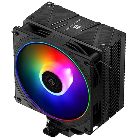 Thermalright Assassin Spirit 120 EVO Black CPU Cooler, 120mm PWM Quiet ARGB Fan, AGHP 4th Technology, Supports Intel LGA1700/1150/1151/1200, AMD AM4 AM5, Computer Cooler