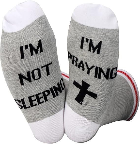 ZJXHPO Christian Faith Socks Deacon Socks I'm Not Sleeping I'm Praying Sock Pastor Appreciation Gift (Praying sock)