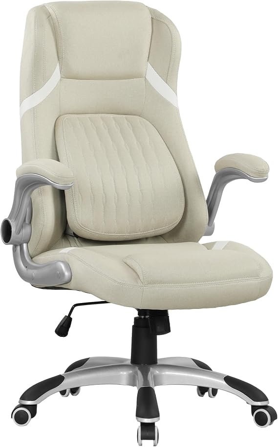 Vinsetto Ergonomic Executive Office Chair Adjustable Lumbar Support Beige
