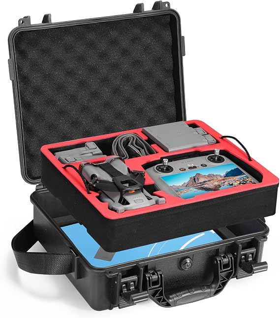 FPVtosky Dual Layer Mini 5 Pro Case– Waterproof Hard Case for DJI Mini 5 Pro Fly More Combo Fits RC 2/RC-N3 Controller, 4 Batteries,Charger Hub,Landing Pad & Data Cables CASE ONLY