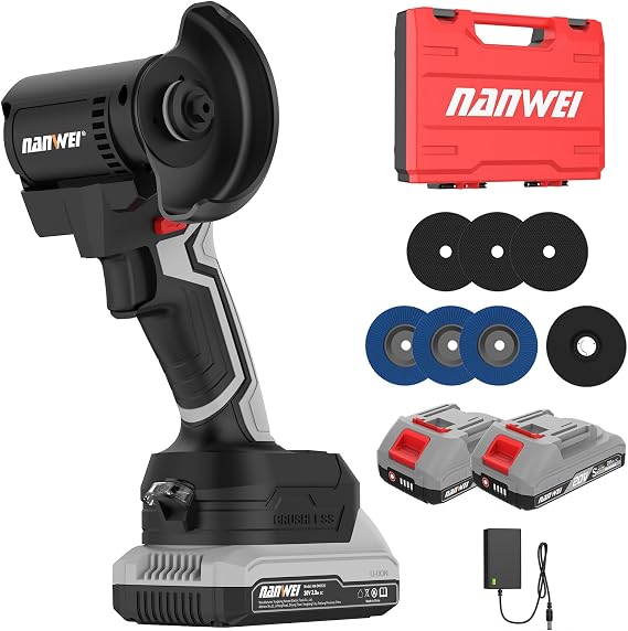 NANWEI 76mm Cordless Angle Grinder, Compact&Light for Cut Grind Polish