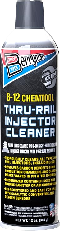 Berryman Products 1120 B-12 Chemtool Thru-Rail Fuel Injector Cleaner Pressurized Can, 12 oz., Pack of 1