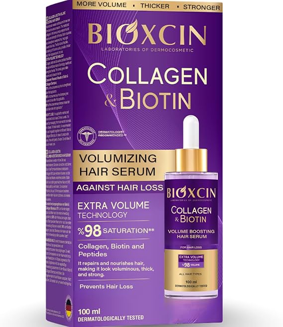 Bioxcin Collagen & Biotin Hair Serum 100 ml – Against Hair Loss, Containing Volumizing, Hydrolyzed Collagen, Biotin and BioComplex B11