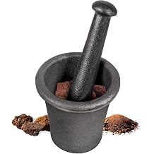 Cast Iron Mortar Pestle Tool Set Rock-Ore Crusher Grinder Large Size 8 Pound / 3.6KG, Crush Tool of Gold Panning, Multipurpose for Kitchen Spices Grinder Smasher